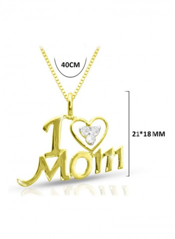 قلادة بدلاية من الذهب عيار 18 قيراط ، تحمل عبارة "I Love Mom" أحب أمي .