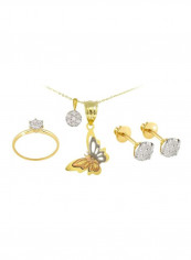 4-Piece 18 Karat Solid Gold Diamonds Solitaire Set