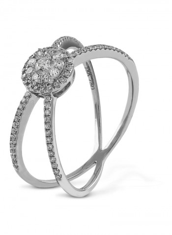 18 Karat White Gold Intertwined Diamond Studded Ring