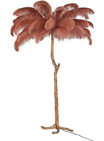 Resin Ostrich Feather Floor Lamp Brown 105x105x165centimeter