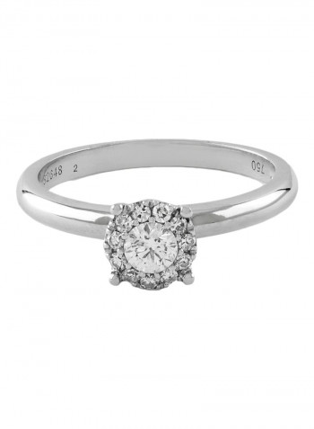 18 Karat White Gold 0.28 Ct Diamond Studded Ring