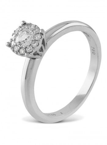 18 Karat White Gold 0.28 Ct Diamond Studded Ring