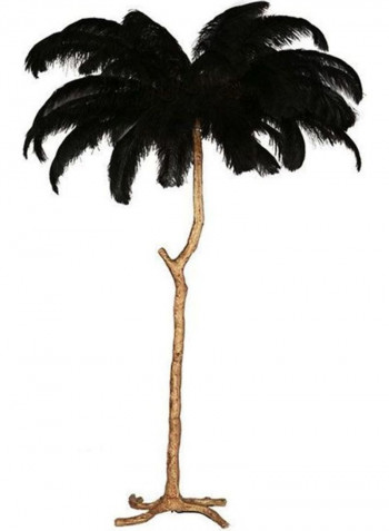Resin Ostrich Feather Floor Lamp Black 105 x105 x 165centimeter
