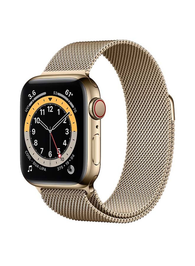 Watch Series 6-40 mm (GPS + Cellular) Gold Stainless Steel Case with Milanese Loop Gold