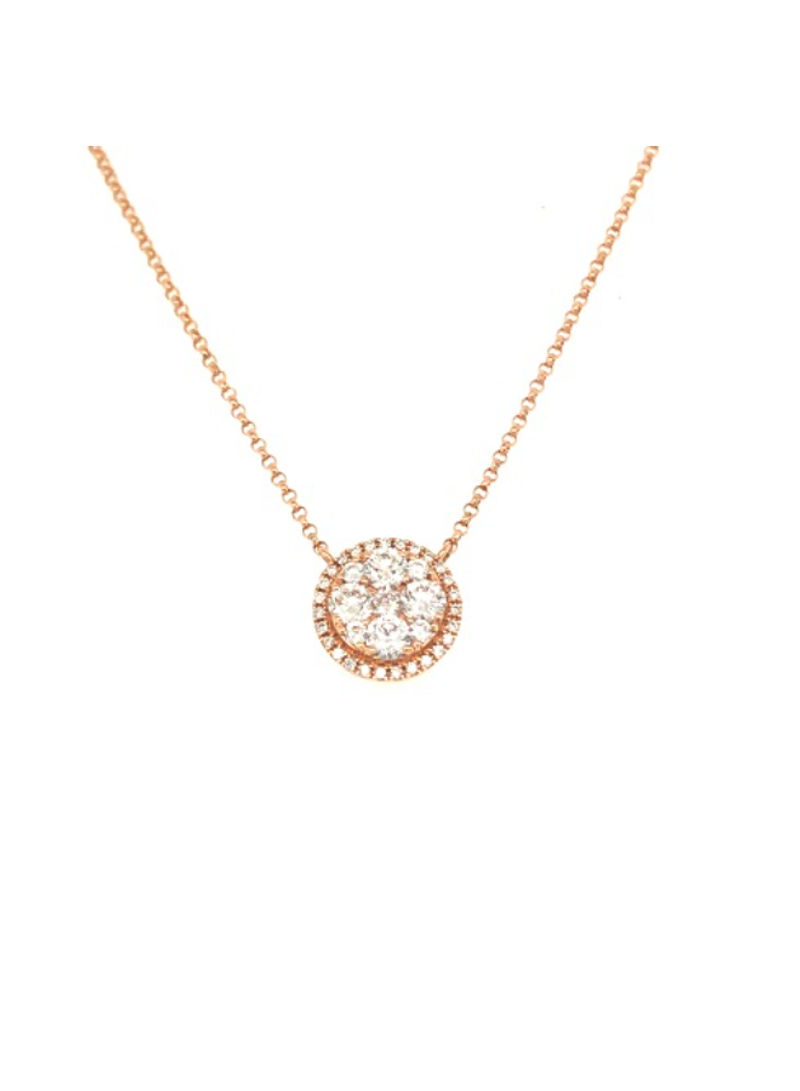 18 Karat Rose Gold Continuous Diamond Pendant Necklace