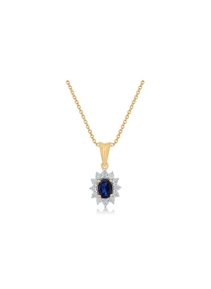 18 Karat Gold Royal Blue Sapphire Pendant