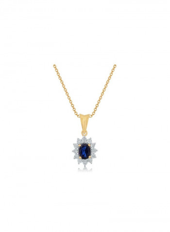18 Karat Gold Royal Blue Sapphire Pendant