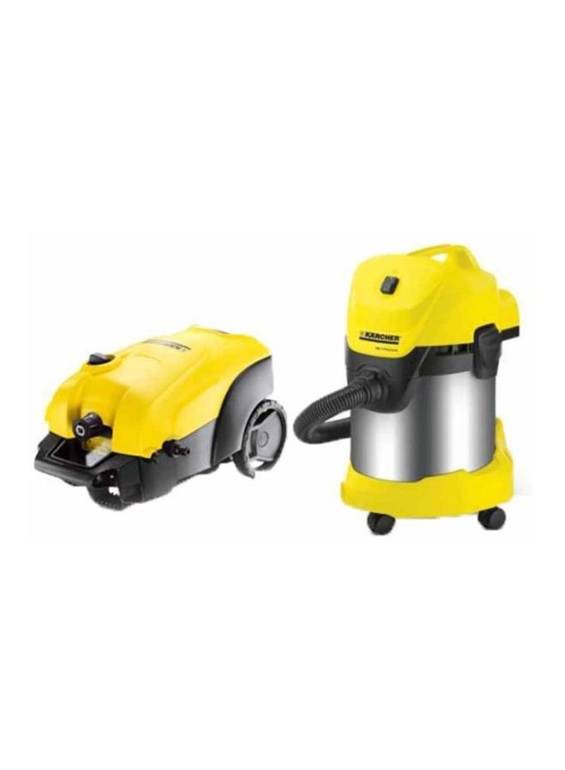 K4 Compact Pressure Washer With WD3 Vacuum Cleaner 1333239AC Yellow/Black/Silver
