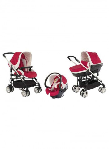 My City Stroller With Car Seat - Red/White/Black