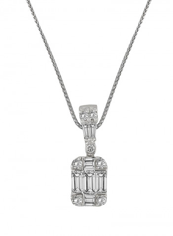 0.29 Ct Baguette Illusion Diamond Pendant White Gold