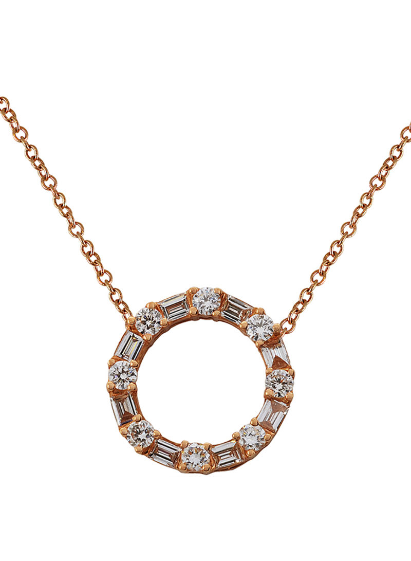 0.45 Ct Circle Design Diamond Pendant Rose Gold