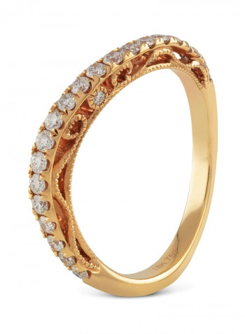 18 Karat Rose Gold 0.47Ct Diamond Studded Ring