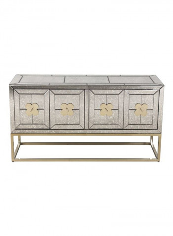 Bessie Buffet With 4 Doors Grey/Beige 150x80x44.5centimeter