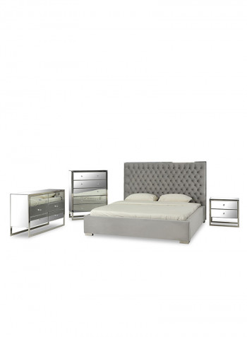 Dazzling King Bed Grey 180x200cm