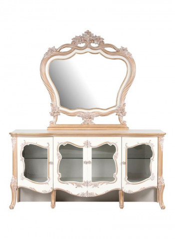Laiya Buffet Beige/White/Clear 185x215x50centimeter