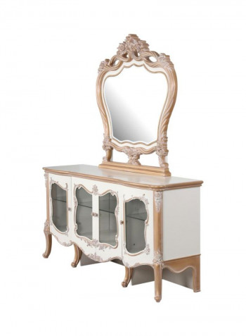 Laiya Buffet Beige/White/Clear 185x215x50centimeter