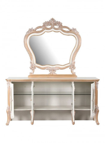 Laiya Buffet Beige/White/Clear 185x215x50centimeter