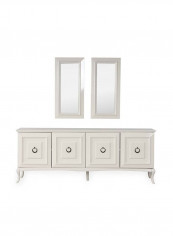 Melis Sideboard With Mirror White 220 x 54 x 80cm