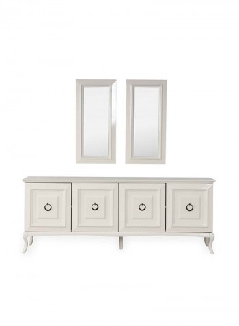 Melis Sideboard With Mirror White 220 x 54 x 80cm