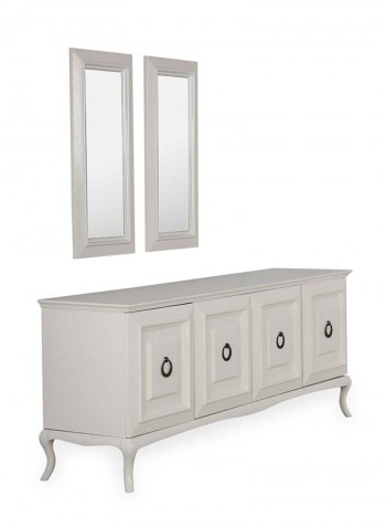 Melis Sideboard With Mirror White 220 x 54 x 80cm