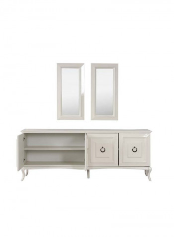 Melis Sideboard With Mirror White 220 x 54 x 80cm