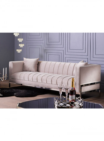 Dazzling 3-Seater Sofa Beige 227x72x86centimeter