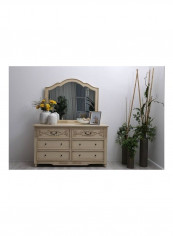 Dressing Table With Mirror Beige