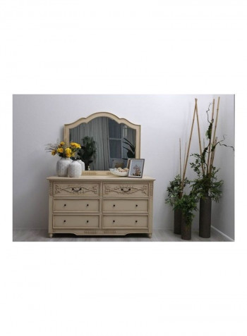 Dressing Table With Mirror Beige
