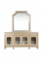 Melika 4-Door Sideboard with Mirror Beige 192 x 50 x 116cm
