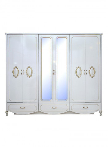 Quetzal 6-Door Wardrobe Cream