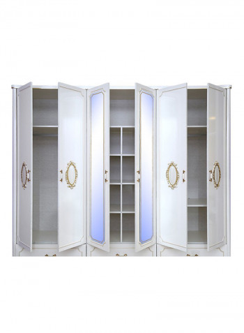 Quetzal 6-Door Wardrobe Cream