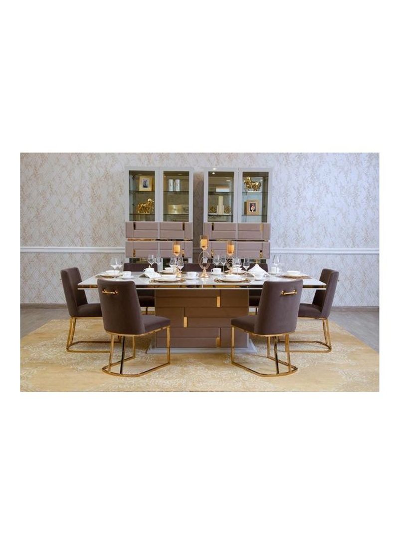 Dreamwave Dining Table Brown/White/Gold 110x79x220cm