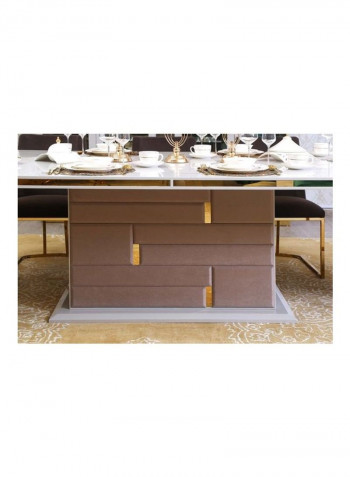 Dreamwave Dining Table Brown/White/Gold 110x79x220cm
