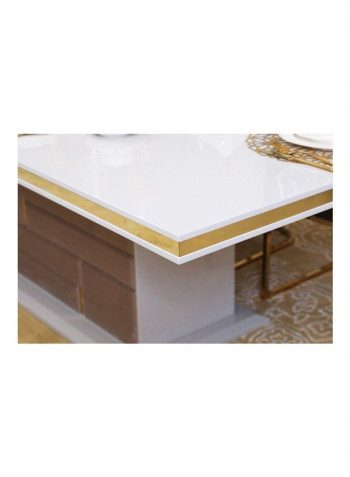 Dreamwave Dining Table Brown/White/Gold 110x79x220cm