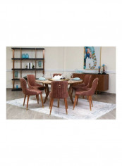 7-Piece Weybridge Round Dining Set Brown