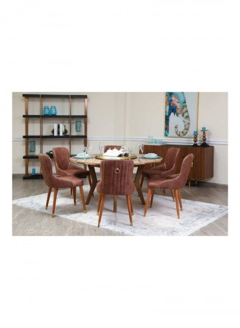 7-Piece Weybridge Round Dining Set Brown