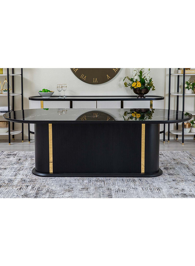 Branford Dining Table Black/Gold 100x77x240cm