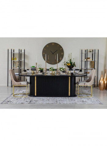 Branford Dining Table Black/Gold 100x77x240cm