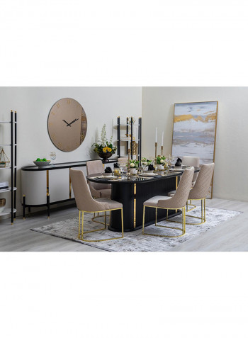 Branford Dining Table Black/Gold 100x77x240cm