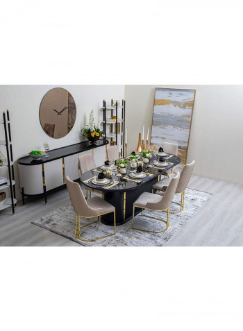 Branford Dining Table Black/Gold 100x77x240cm