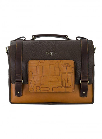 Insignia Messenger Bag Brown/Orange