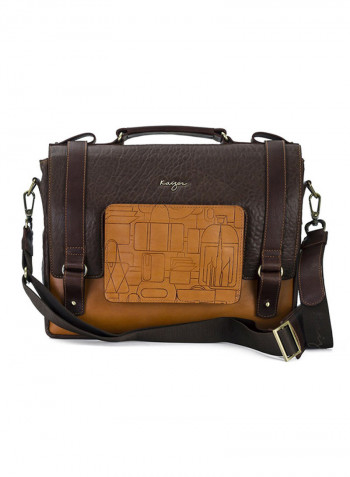 Insignia Messenger Bag Brown/Orange