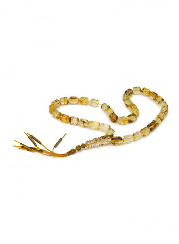 Light Yellow Natural Amber Worry Beads Misbaha