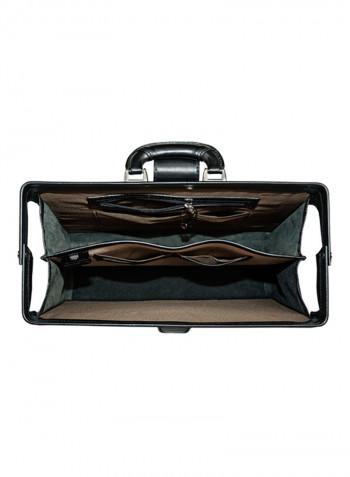 Statesman Leather Business Diplomant Bag Black