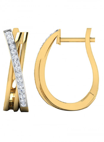 18K Gold Exquisite Design Diamond Hoop Earring