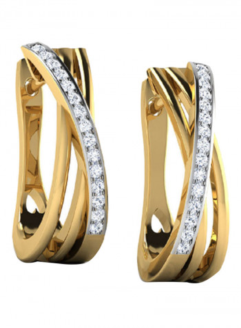 18K Gold Exquisite Design Diamond Hoop Earring