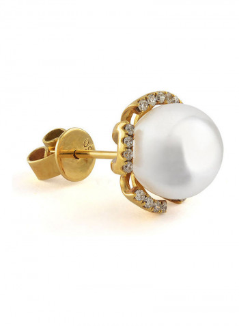 Pearl And Diamond Earrings