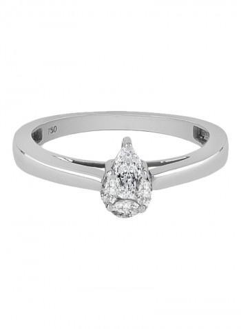 0.27 Ct Diamond Studded 18 Karat Ring White Gold