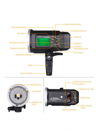 Witstro AD600BM Outdoor Flash Strobe with Li-ion Battery Black