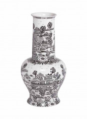 Gourd Vase Black/White 25.4 x 49.53centimeter